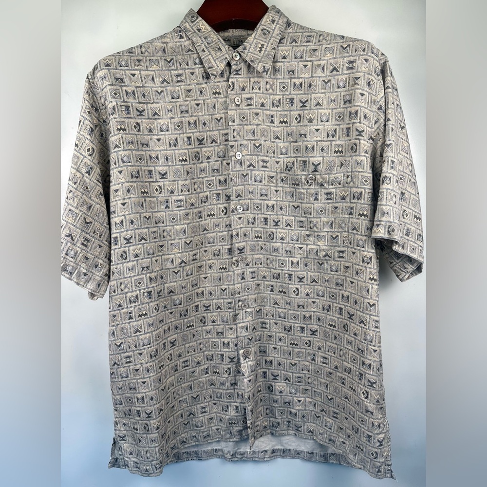 Tori‎ Richard Hawaiian Silk Shirt Men’s XL Short Sleeve Aloha Lawn Camp